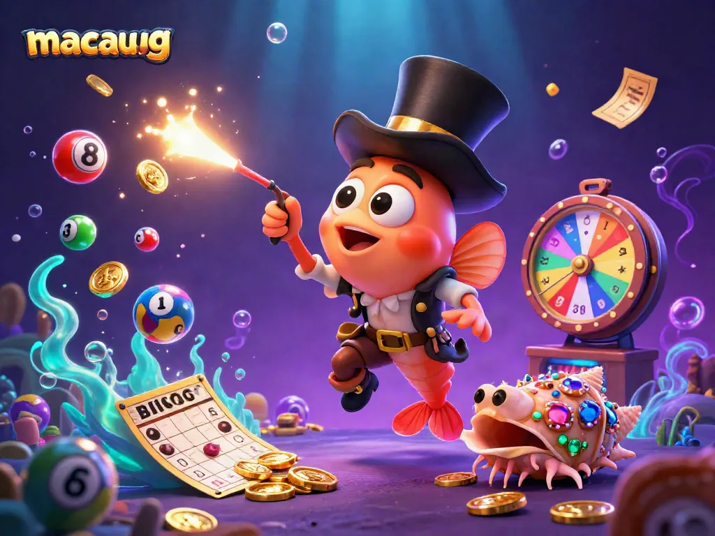 Join the adventure with macaugg as cartoon characters attract golden coins in a vibrant casino scene.