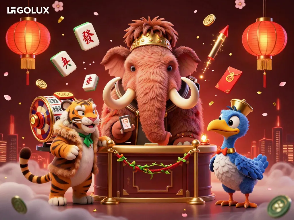 Experience exclusive gaming joy at LGOLUX with vibrant casino elements in a luxurious scene.