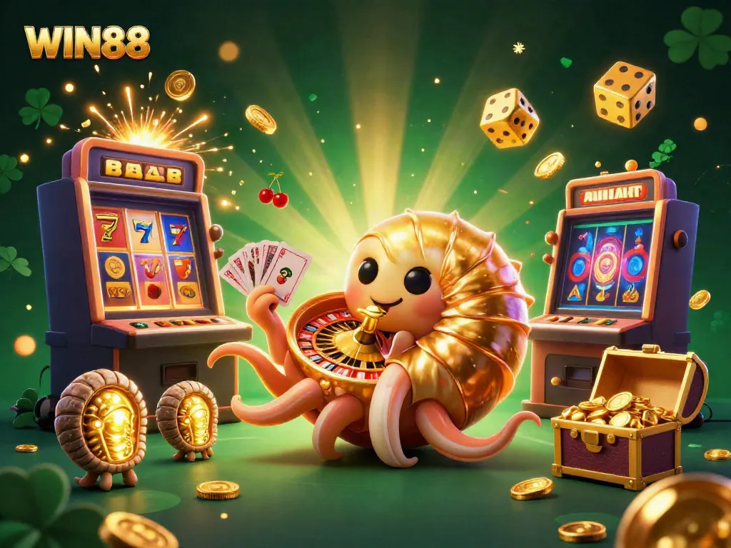 Experience thrilling gameplay with WIN88 featuring a giant nautilus roulette and slot machine jackpot.