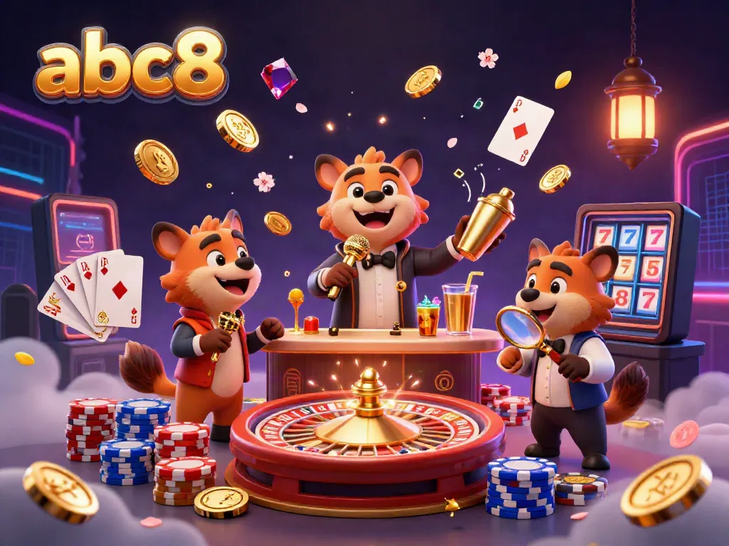 Experience the vibrant abc8 casino scene with hilarious hyenas and exciting gaming elements.