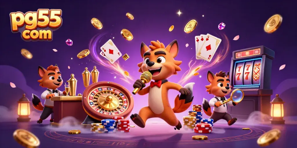 Enjoy thrilling games at pg55 com with vibrant casino characters and exciting elements.