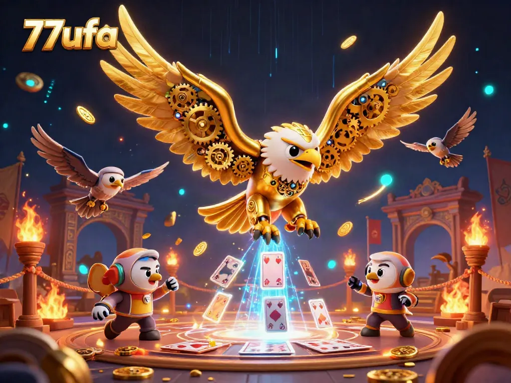 Experience immersive gaming at 77ufa with a stunning 3D casino scene showcasing thrilling bets.