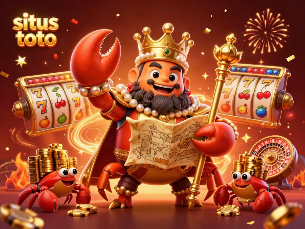 Engage in exciting gameplay with situs toto, featuring golden crab emperor and vibrant casino elements.