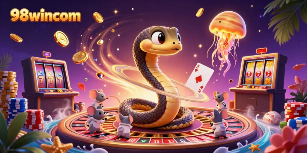 Experience exciting betting with 98wincom in a vibrant 3D casino environment.