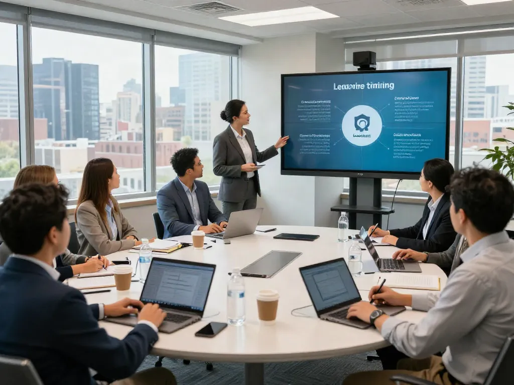 Engaged team in an executive coaching workshop, enhancing leadership skills through collaborative learning in Connecticut.