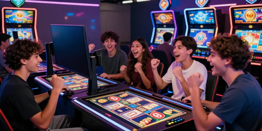 Exciting online gaming moment with pesgslot slot game experience in a vibrant digital casino setting.