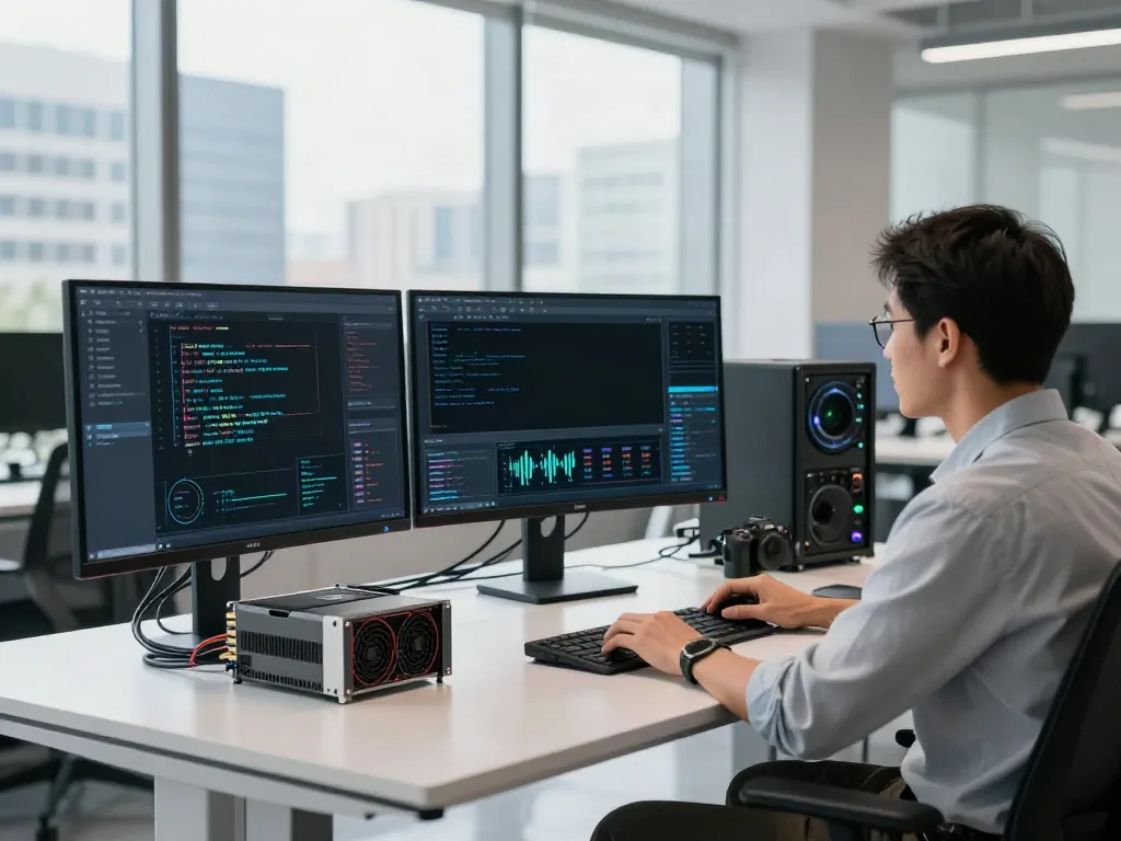 AI infrastructure workspace with advanced technology and analytics.
