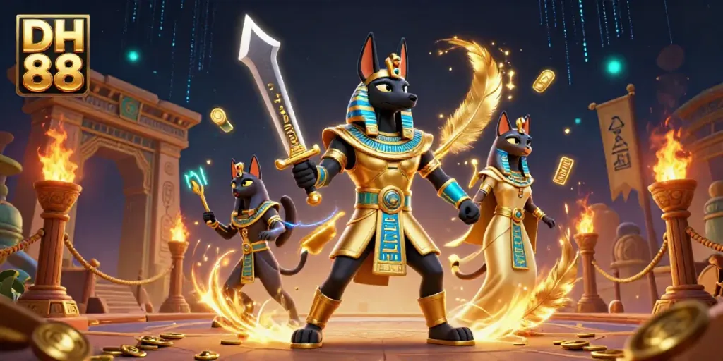 Experience thrilling gameplay with DH 88, featuring ancient characters and vibrant casino elements.
