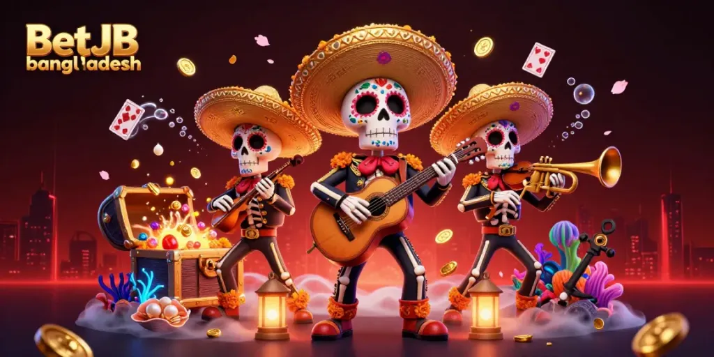 Experience vibrant gaming with BetJDB bangladesh featuring a lively mariachi band and rich casino elements.